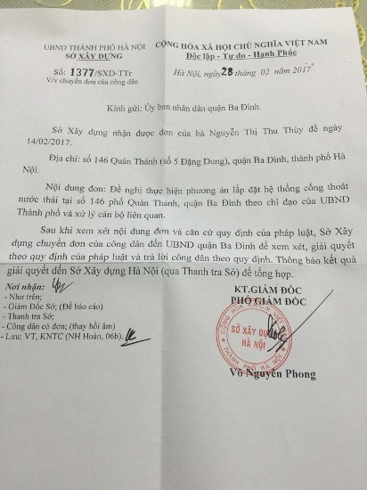 Sở Xây dựng Hà Nội đề nghị giải quyết vụ việc tại 146 Quán Thánh ảnh 1